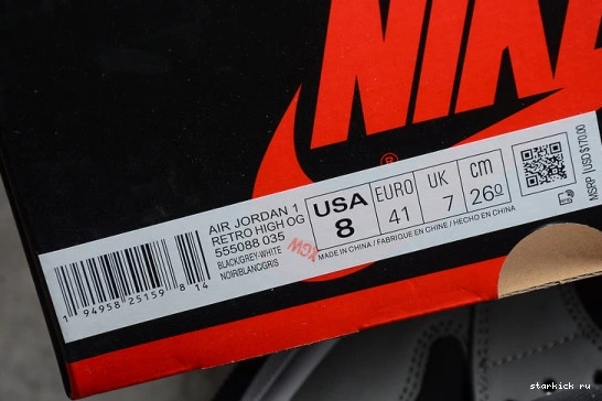 Grey White Black High Air 555088-035 Jordan 555088-035 Retro 1 Smoke Light 0716